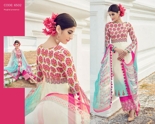 Demure Multi Colour Digital Print Work Designer Suit