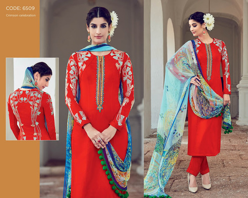 Phenomenal Red Digital Print Work Designer Suit