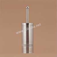 Metal Toilet Brush Holder - Stainless Steel, Standard Size | Mirror Finish, Rust Resistant, Elegant Beaded Design