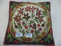 Mixcolor Woolen Hand-embroidered Cushion Covers. 