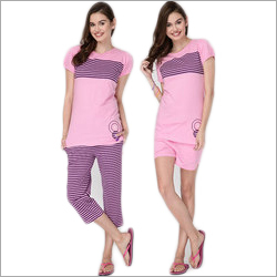 Double Color Ladies Nightdress - Cotton, S-XL, Pink & Purple | Soft Fabric, Comfortable Fit, Durable Stitching, Easy Wash