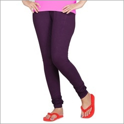 Plain Cotton Legging - Cotton, Ankle Length, Purple | Soft Fabric, Skin-Friendly, Comfortable, Colorfast, Easy Wash