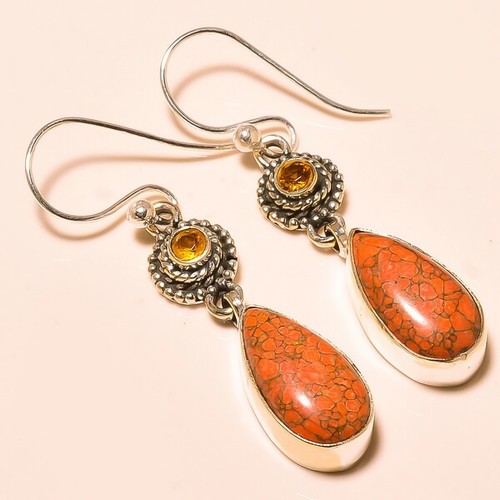 RED COPPER TURQUOISE , CITRINE VINTAGE STYLE