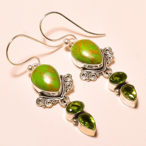 COPPER GREEN TURQUOISE , PEERIDOT VINTAGE STYLE