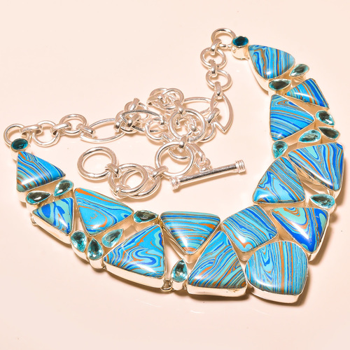 RAINBOW CALSILICA , SWISS BLUE TOPAZ