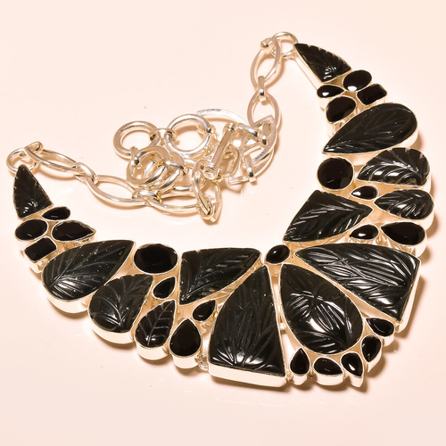 CARVED BLACK TOURMALINE , BLACK ONYX