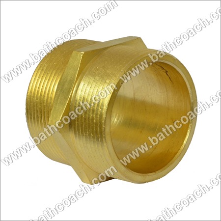 Brass Reducing Hex Nipple - Solid Brass, Size 2 Inches | Rugged Design, Rust Proof, Excellent Grip in Joints