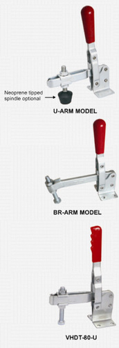 HOLD DOWN TOGGLE CLAMP - VERTICAL HANDLE - FLANGED BASE