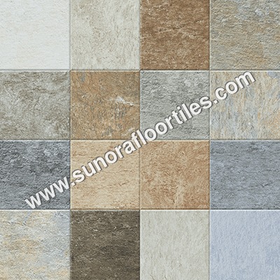 Coloured floor tiles