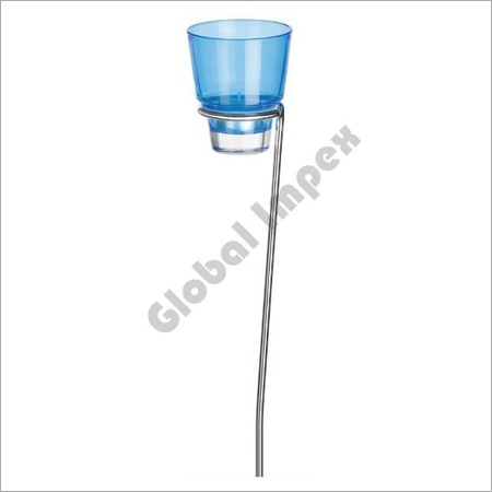 Tea Light Holder On Stake Set Of 6 Blue