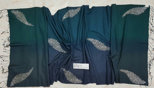 Black Pure Silk Swasrosvki Stoles