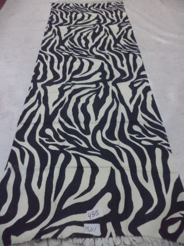 Silk Stoles - 70x200 cm, White & Black Animal Digital Print Design, Hand Made with Fringe Closure for Daily Use