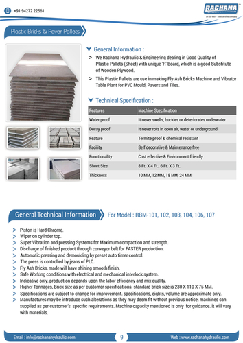 Fly Ash Brick Plastic Pallets