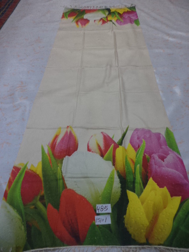 Mixcolor Pure Silk Floral Border Digital Printed Stoles