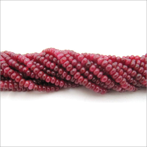 Ruby Beads 4 To 5mm Strands Dyed Ruby Plain Rondelle Beads