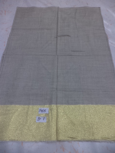 Grey Merino Wool With Border Stole