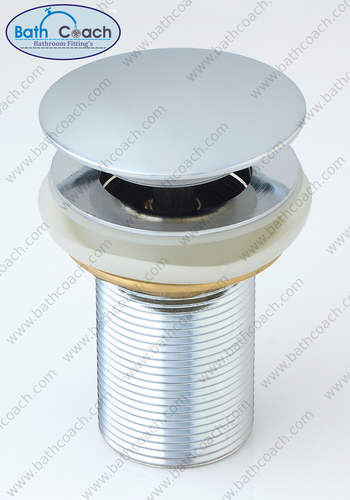 Brass CP Pop Up Full Cap Waste Coupling - Brass & Rubber Washer, 1 1/4" Size, Round Male Connection, Chrome Plated Finish | Durable, Anti-Corrosive Design