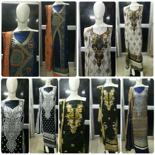Pakistani Suits - Pure Cotton Fabric, Multicolored | Suit, Bottom, Dupatta Set, Comfortable Durable Wear