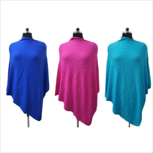 Soild Colour Cable Knit Poncho