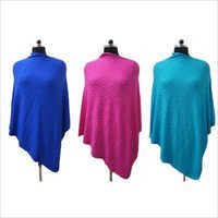 Soild Colour Cable Knit Poncho