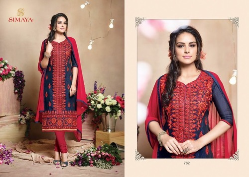 Florista contact chanderi Embriodary suit