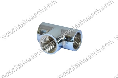 Brass Joint Tee - 1/2 X 1/2 Inch Chrome Plated Male Head with Round Thread Sturdy Design High Strength Defect-Free Connection