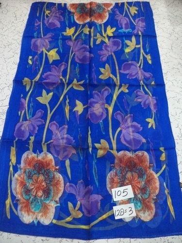 Mix Color Pure Silk Flower Printed Stoles.