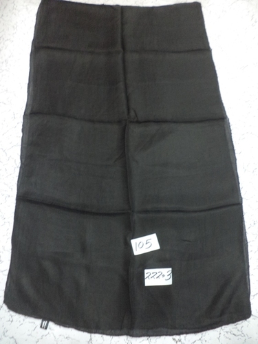 Black Pure Silk Solid Dyed Stoles