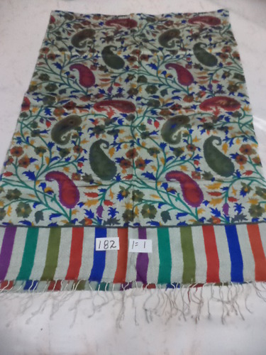 Mixcolor Silk Wool Kani Printed Stoles 