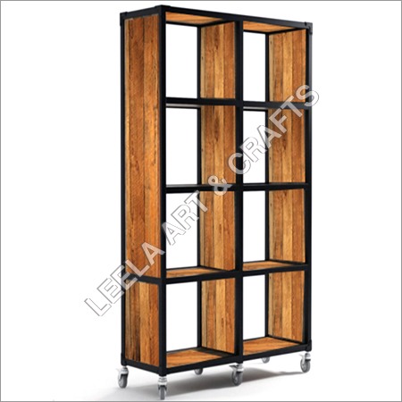 Vintage Rack - Wood And Metal, 72x36x12 Inches, Brown | Durable Shelves, 8-tier Mobile Rustique Storage