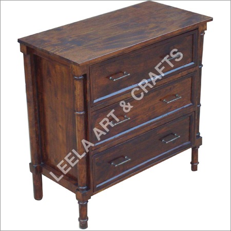 Solid Wooden Furnitures - Sheesham Wood 36x18x24 inches | Durable Wood, Three Drawers, Hand-Carved Detail