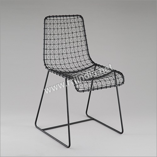 Iron Wireframe Chair - Iron, 812.8x431.8x431.8 mm, Black - Rugged Frame, Corrosion Resistant, Attractive Design, Ideal for Dining or Outdoor Use