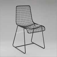 Iron Wireframe Chair - Iron, 812.8x431.8x431.8 Mm, Black - Rugged Frame, Corrosion Resistant, Attractive Design, Ideal For Dining Or Outdoor Use