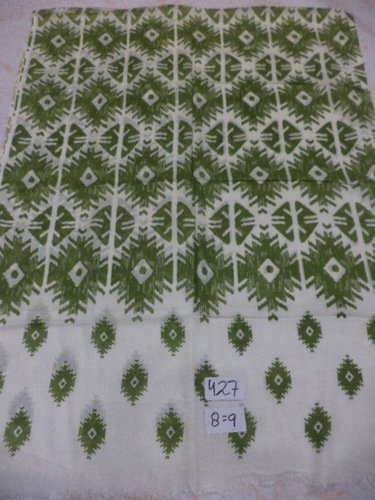 Green & White Light Weight Rayon Printed Stoles 