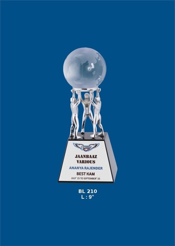 Metal Trophies - Metal and Wood Base, 9" Silver | Award Recognition, Elegant Design, Motivational Tool