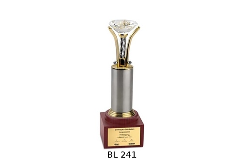 Metal Trophies - Metal & Wood, 250-300mm, Silver, Polished Finish | Award Recognition, Elegant Design, Motivational Tool