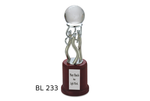 Metal Trophies - Metal and Wood, 10-15 Inches, Silver | Customizable Engraving, Award Recognition, Elegant Design