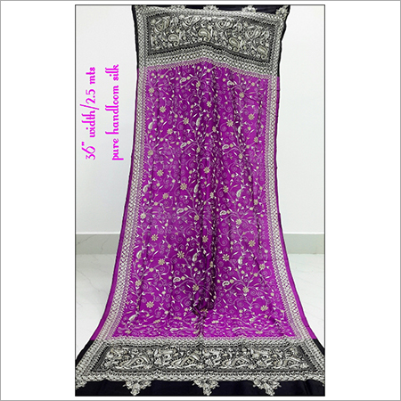 Pure Handloom Katha Silk Stole