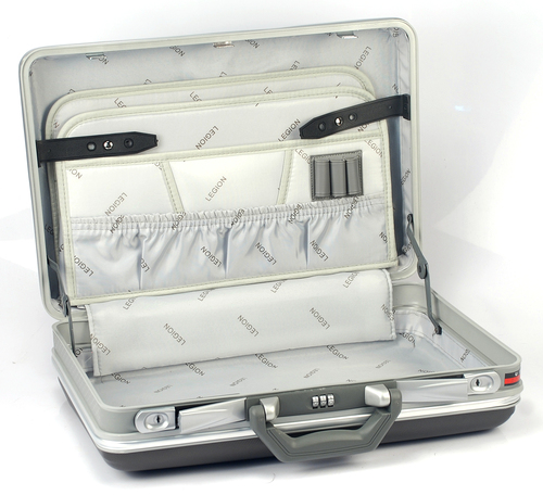 Travelling Bag - Aluminum, 18x12x6 Inches | Combination Lock, Padded Compartments, Lightweight Design