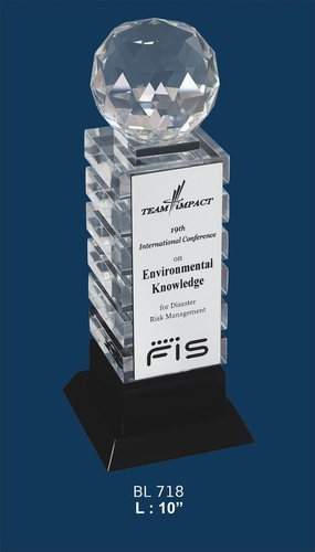 Acrylic Trophies - 10 Inch Clear Acrylic With Black Plastic Base | Customizable Engraving, Elegant Design, Award Recognition