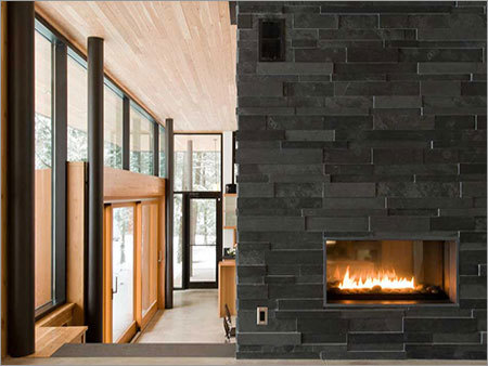 Black Slatestone Interlock Wall Panel