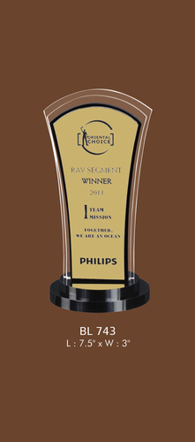 Acrylic Trophies - 7.5" x 3" Clear Acrylic, Black Base | Award Recognition, Durable, Customizable, Contemporary Style