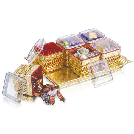 Ellora 6 Silver Gold Air Tight Container Set with