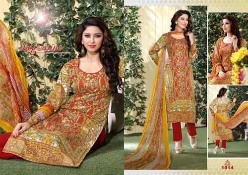 Amora satin cotton printed suit