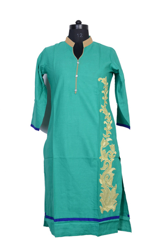 Rama Green Cotton Kurti