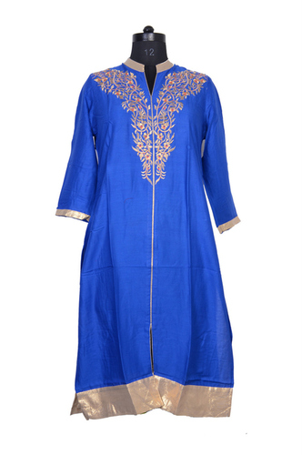 Aawari Blue Rayon Kurti
