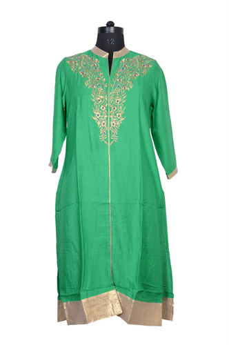 Aawari Green Rayon Kurti