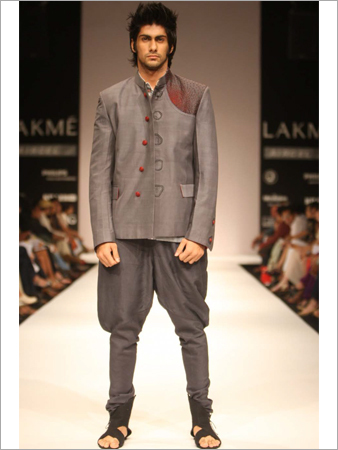 Grey Jodhpuri Blazer With Breeches