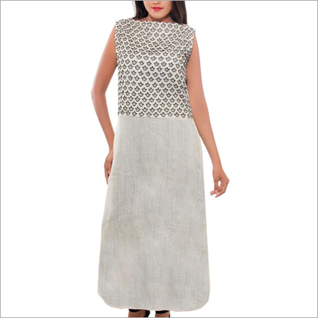 Monochromatic Casual Wear Kurta - Cotton, Knee Length, Grey | Black Hand Embroidery, Soft Fabric, Comfortable Fit