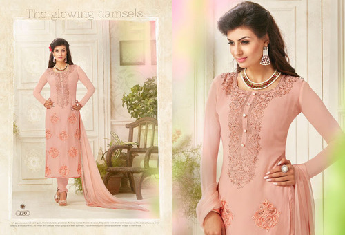 Foremost Cream Georgette Churidar Suit Age Group: Adult